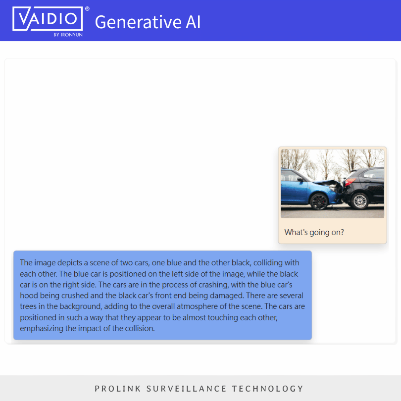 Vaidio GenAI 車禍辨識，自動判讀交通事故畫面